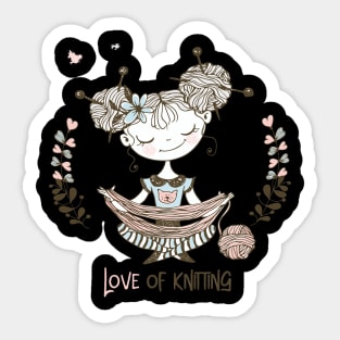 love of knitting Sticker